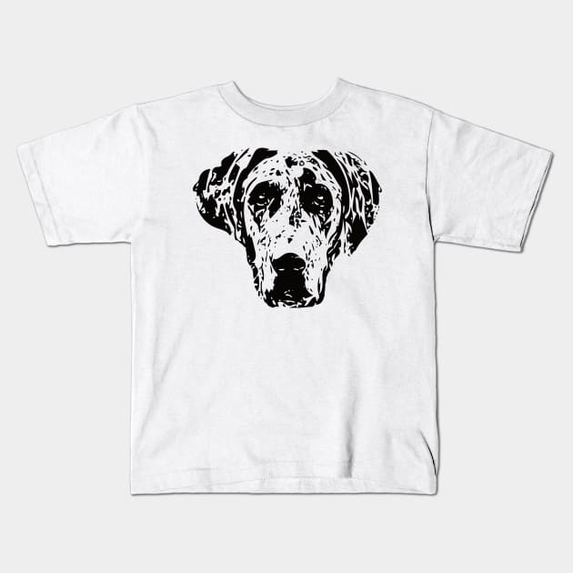 Great Dane Face Design - A Dane Christmas Gift Kids T-Shirt by DoggyStyles